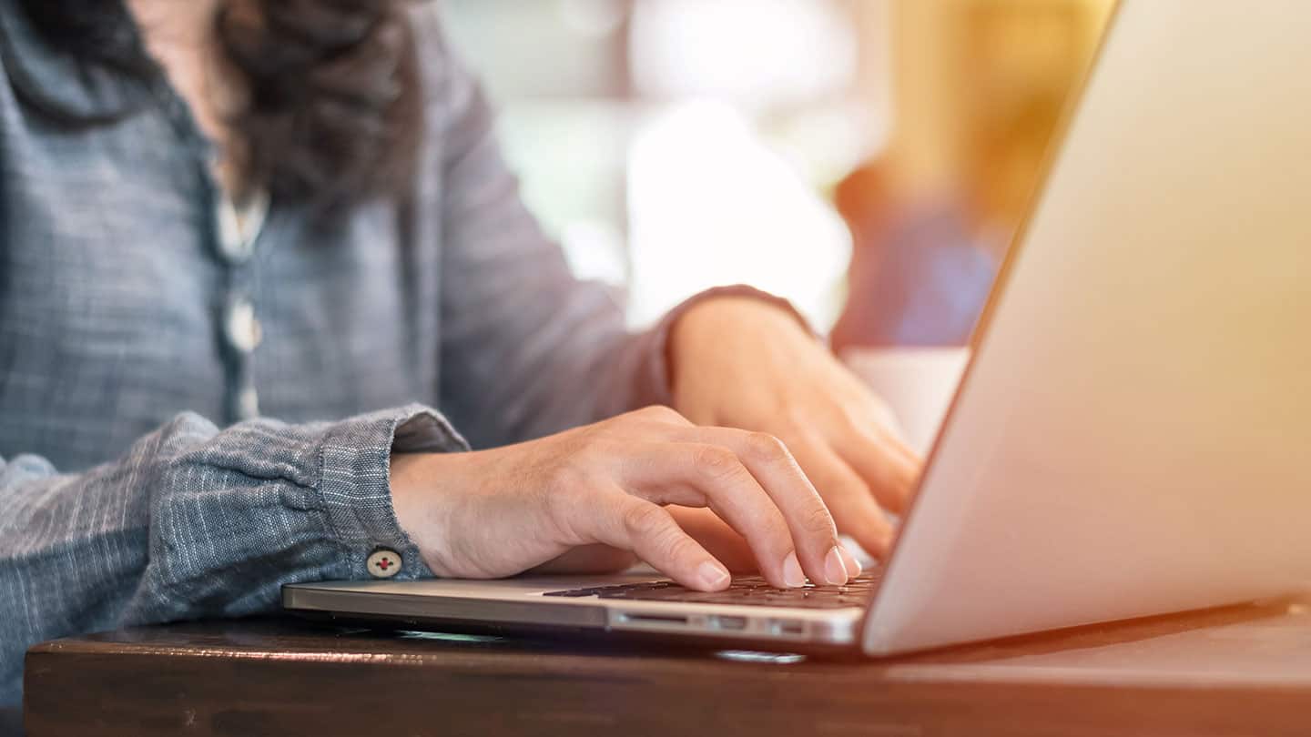 Woman working on computer