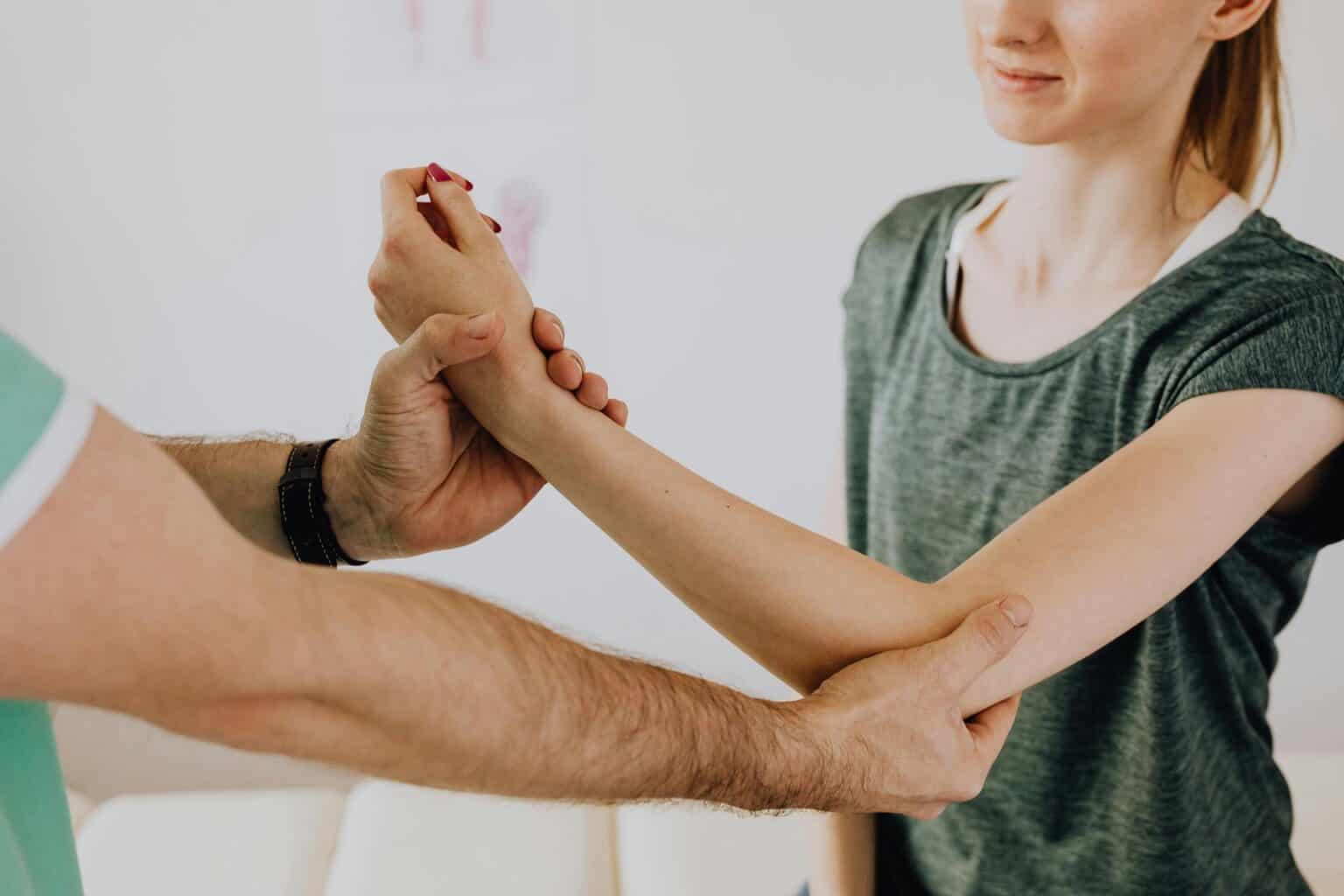 Girl with disc, joint, and inflammation issues being examined